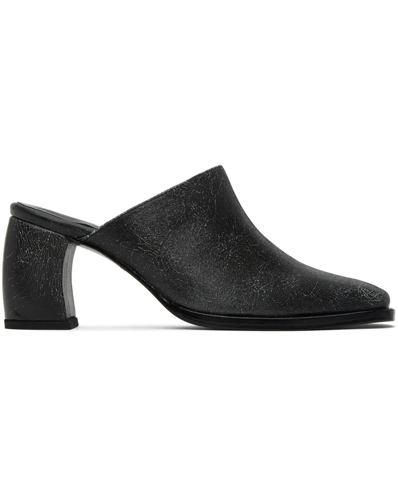 Eckhaus Latta Black Bowed Mules White
