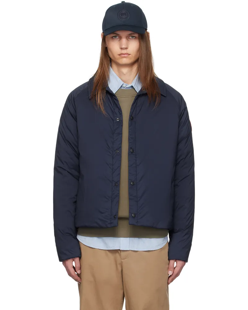 Canada Goose Navy Lodge Coach Down Jacket Atlantic