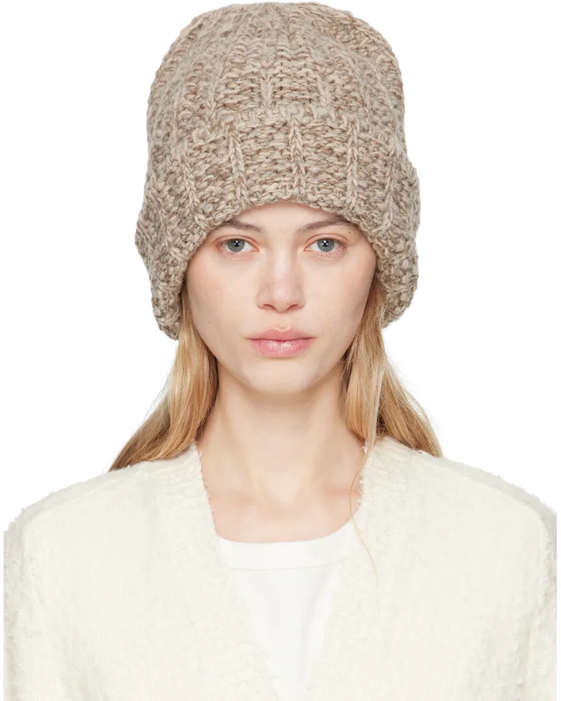 Maison Margiela Beige Shetland Wool Beanie 001f