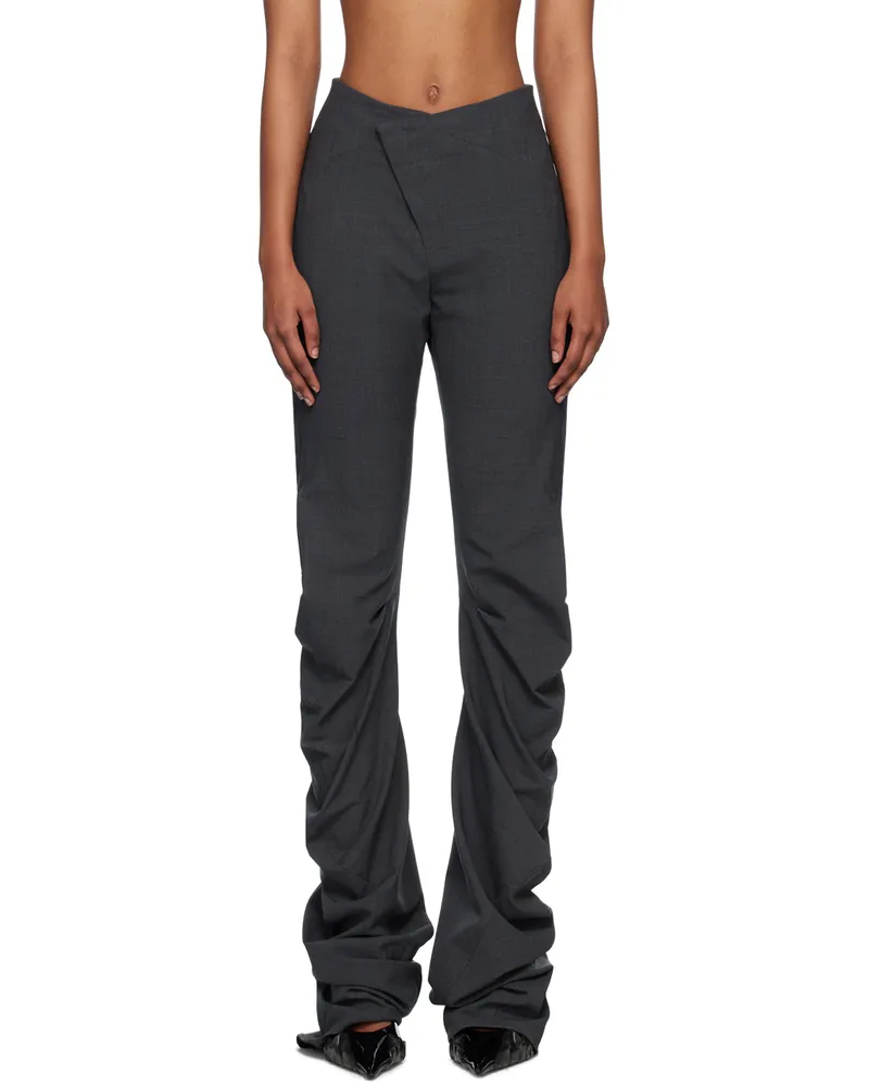 OTTOLINGER Gray Drape Trousers Anthracite