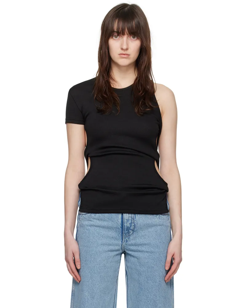 Christopher Esber Black Open Twist Side T-Shirt Black