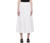 White Drawstring Maxi Skirt