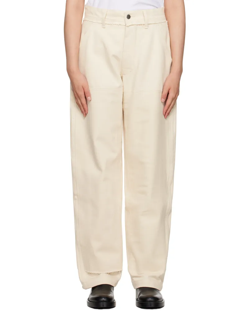 AIREI Beige Panel Trousers Natural