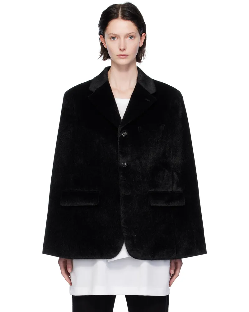 Comme des Garçons Black Notched Lapel Faux-Fur Jacket 1