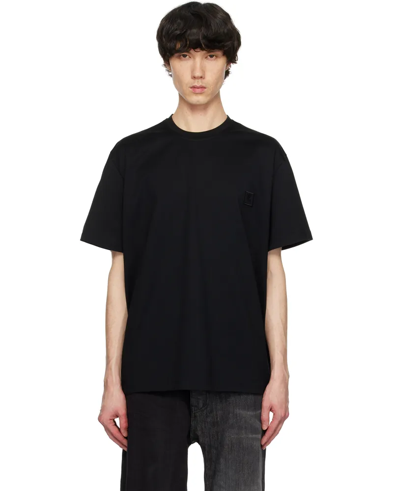 Wooyoungmi Black Mother of Pearl Back Logo T-shirt Black708b