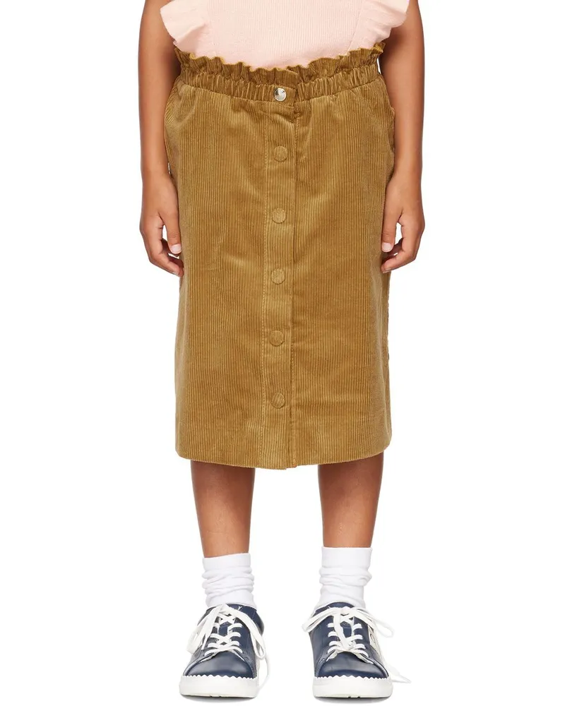 Chloé Kids Yellow Corduroy Maxi Skirt 570