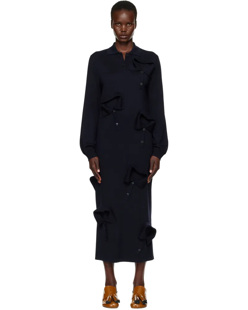Moschino Navy Multi Collar Maxi Dress 0510