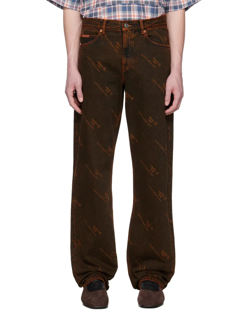 Martine Rose Brown & Orange Relaxed Fit Jeans Orange