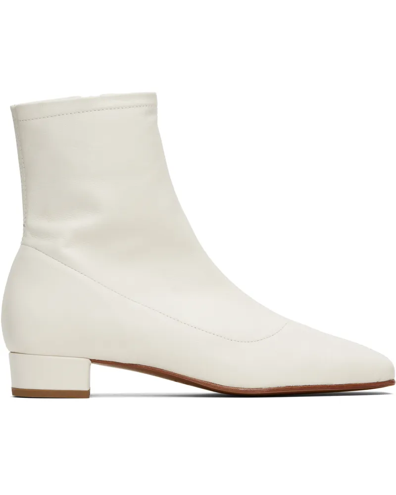 by FAR White Este Leather Ankle Boots Wh001