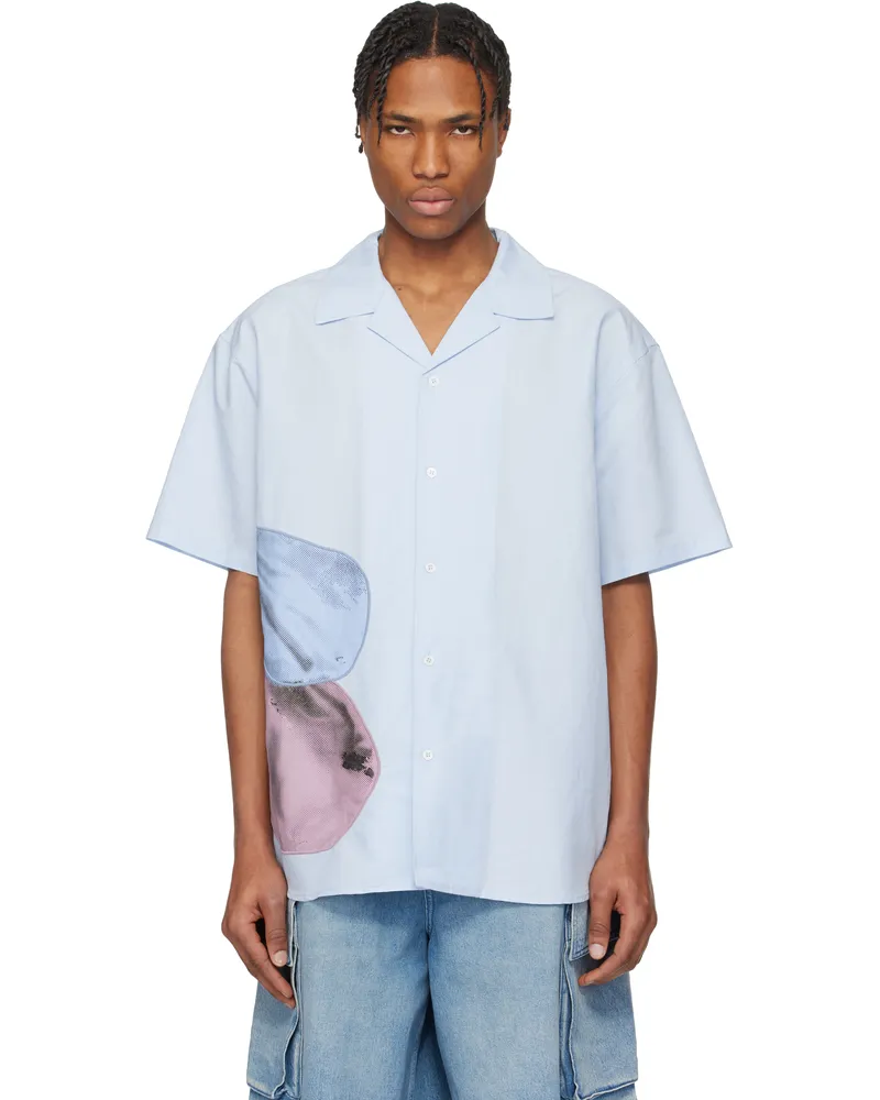 J.W.Anderson Blue Balloon Embroidery Short Sleeve Shirt 804
