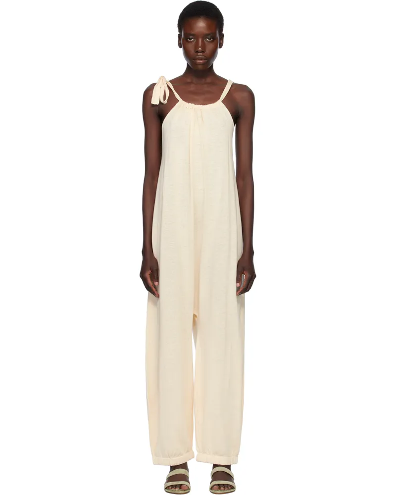 Lauren Manoogian Beige Gather Jumpsuit I03