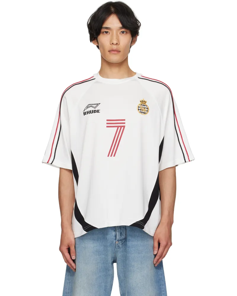 RHUDE White Lundun Soccer Jersey T-shirt White