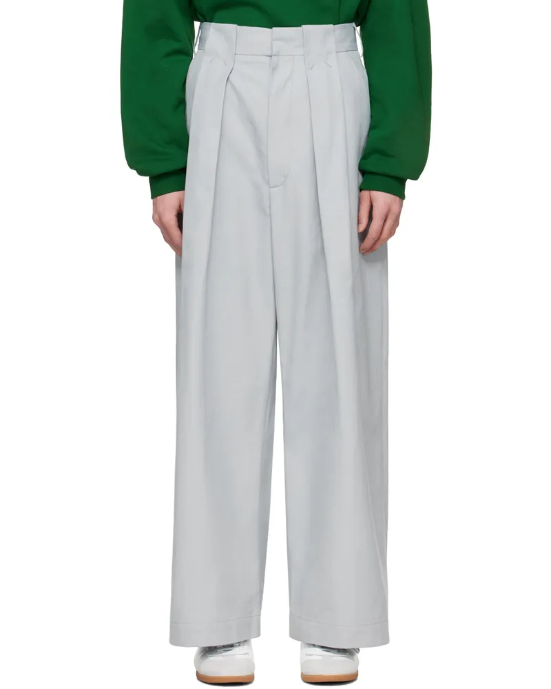 Meryll Rogge Gray Box Pleat Trousers Pale