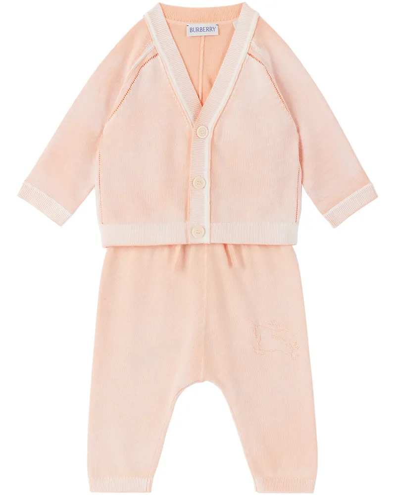 Burberry Baby Orange EKD Cardigan Set Sherbet