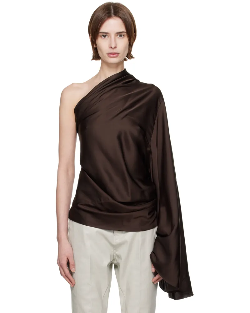 Rick Owens Brown Hollywood One Sleeve Top 14