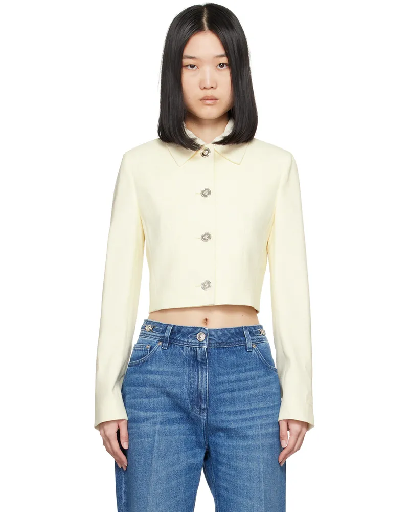 Versace Beige Malfilé Jacket 1w470