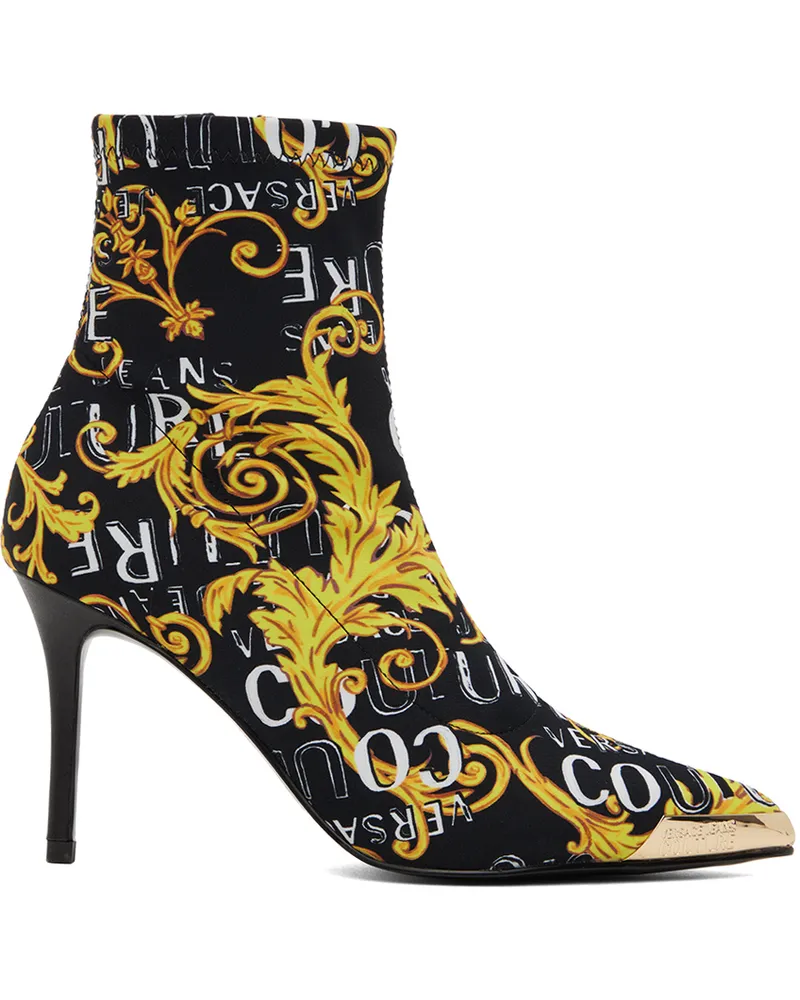 Versace Jeans Black & Yellow Scarlett Boots Eg89