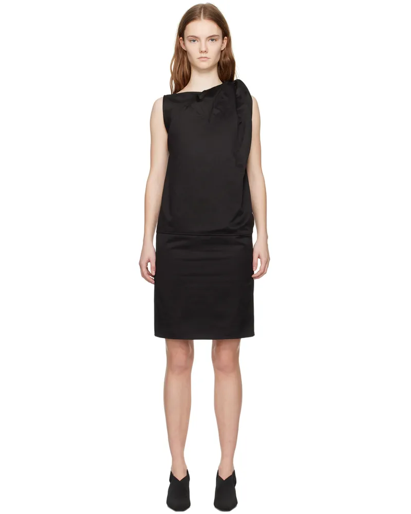 Totême Black Shoulder-Twist Midi Dress 001