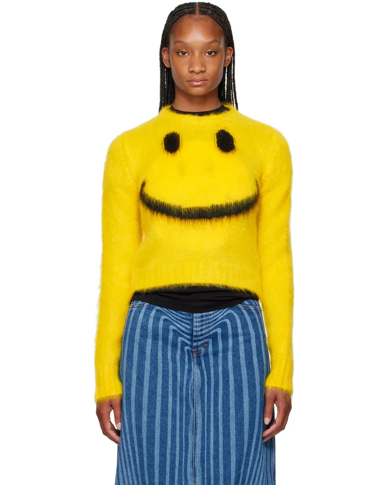 Moschino Yellow Intarsia Sweater 1027