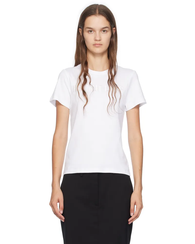 Helmut Lang White Slim Logo T-Shirt White