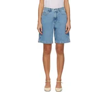 Blue Contrast Denim Shorts