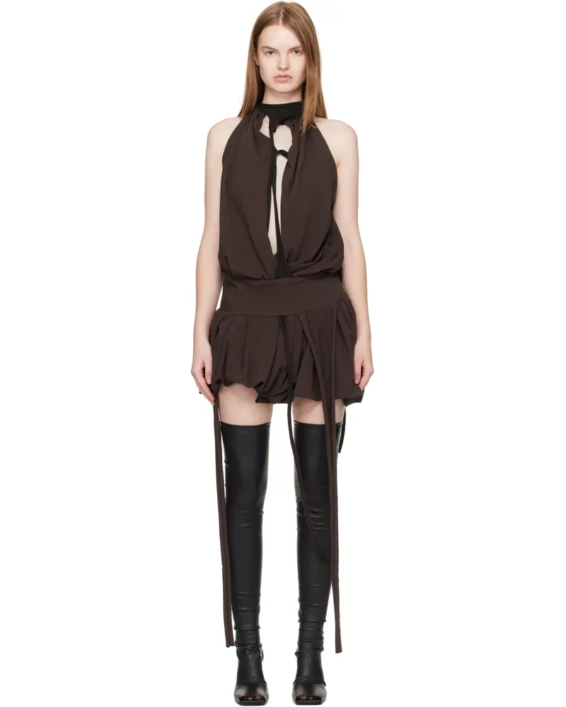 OTTOLINGER Brown Jersey Neckholder Balloon Minidress Brw