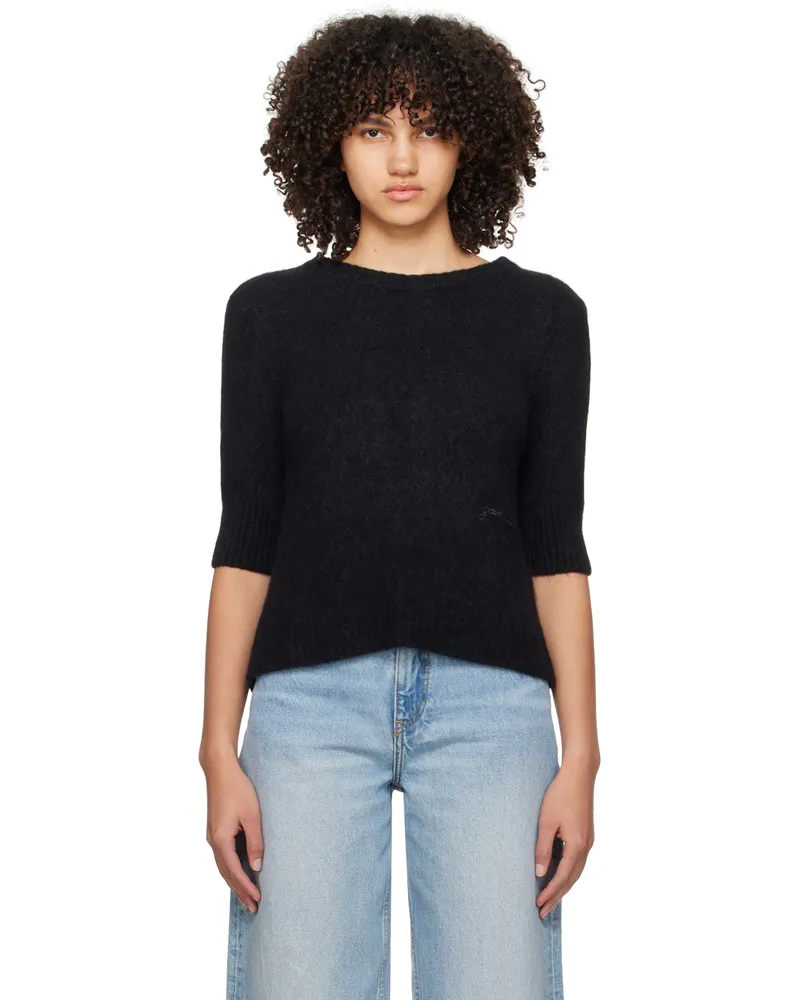 Ganni Black Open Back Sweater 099