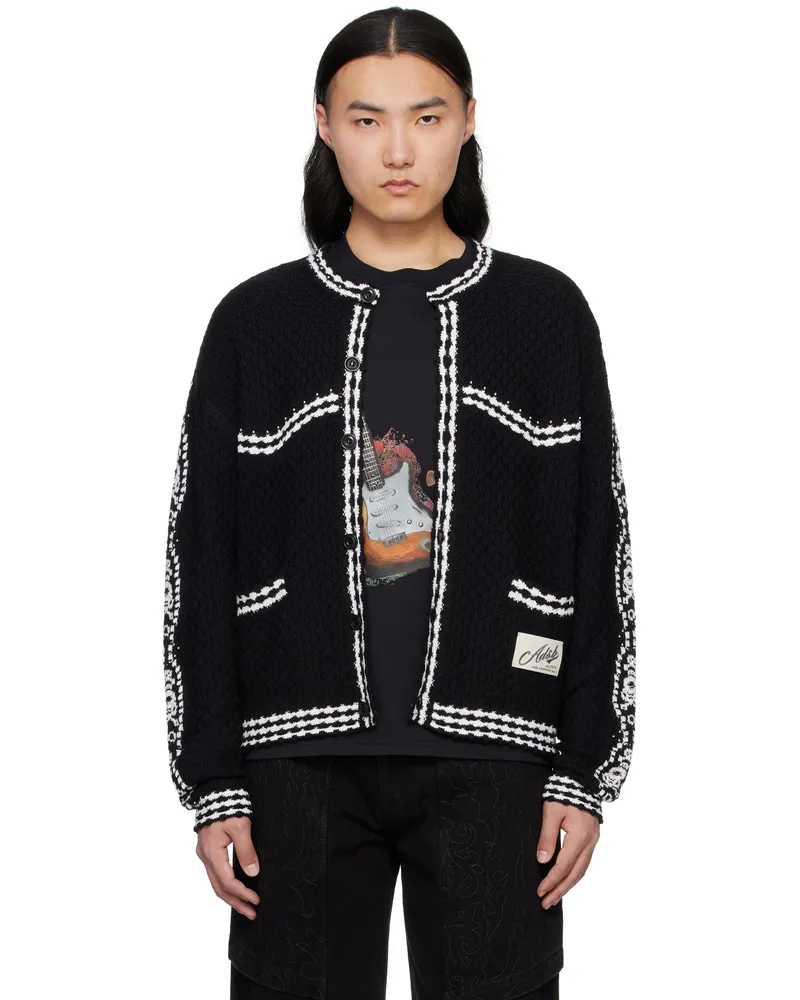 Andersson Bell Black Fantasia Round-Neck Cardigan Black