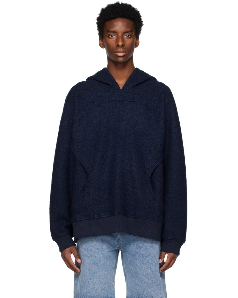 Wynn Hamlyn Navy Raglan Sleeve Hoodie Navy