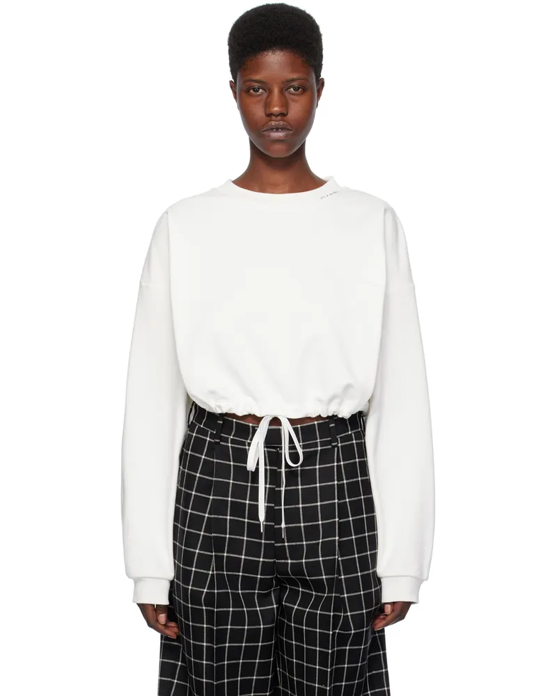 Marni White Drawstring Sweatshirt 00w02