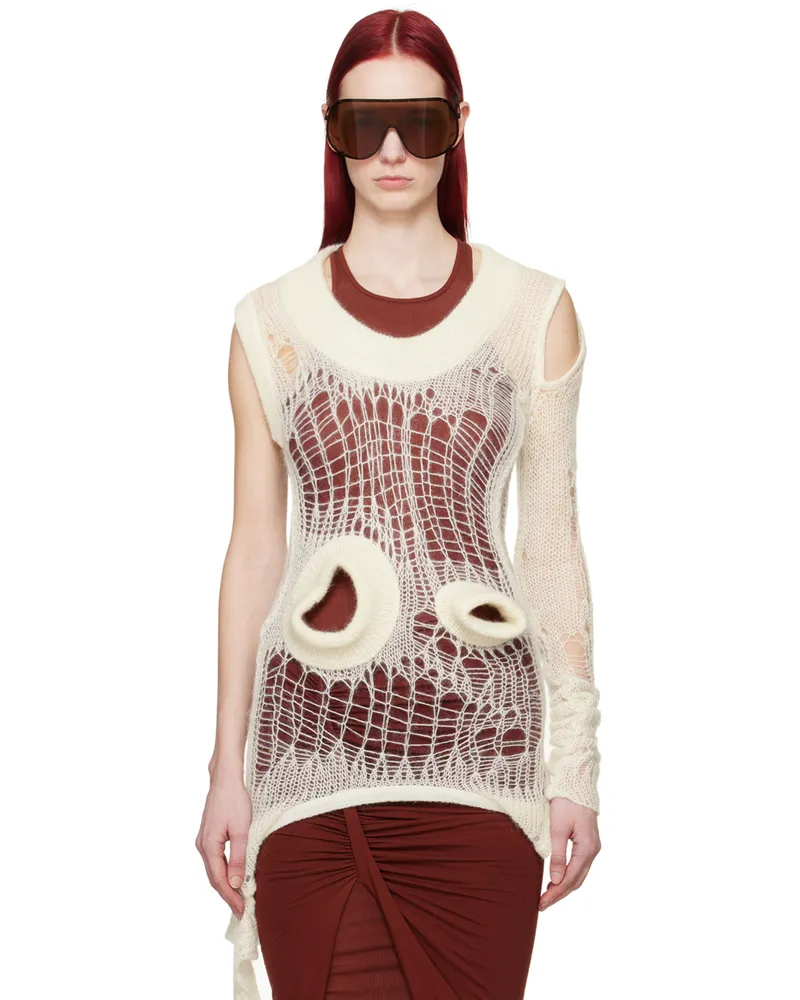 Rick Owens Off-White Asymmetric Sweater 11