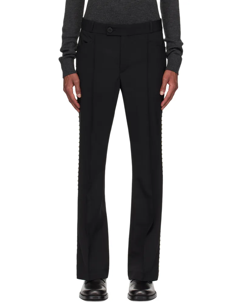 Ernest W. Baker Black Studded Flare Trousers Black