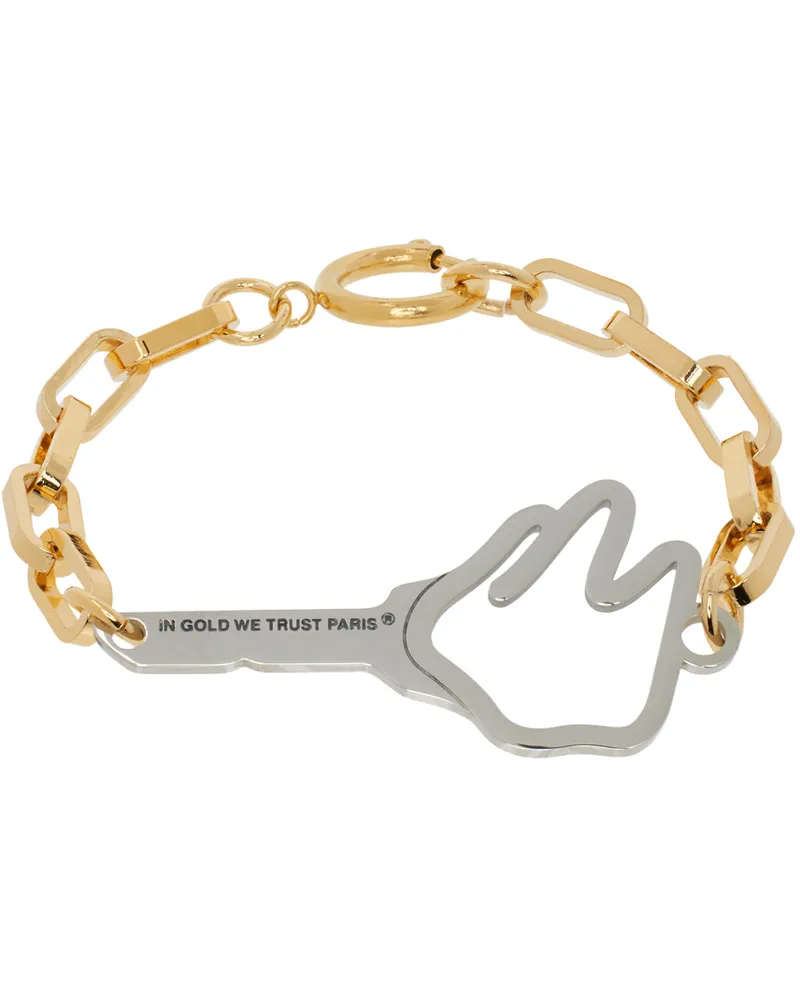 In Gold We Trust Paris Gold & Silver Empty Key Bracelet Palladium