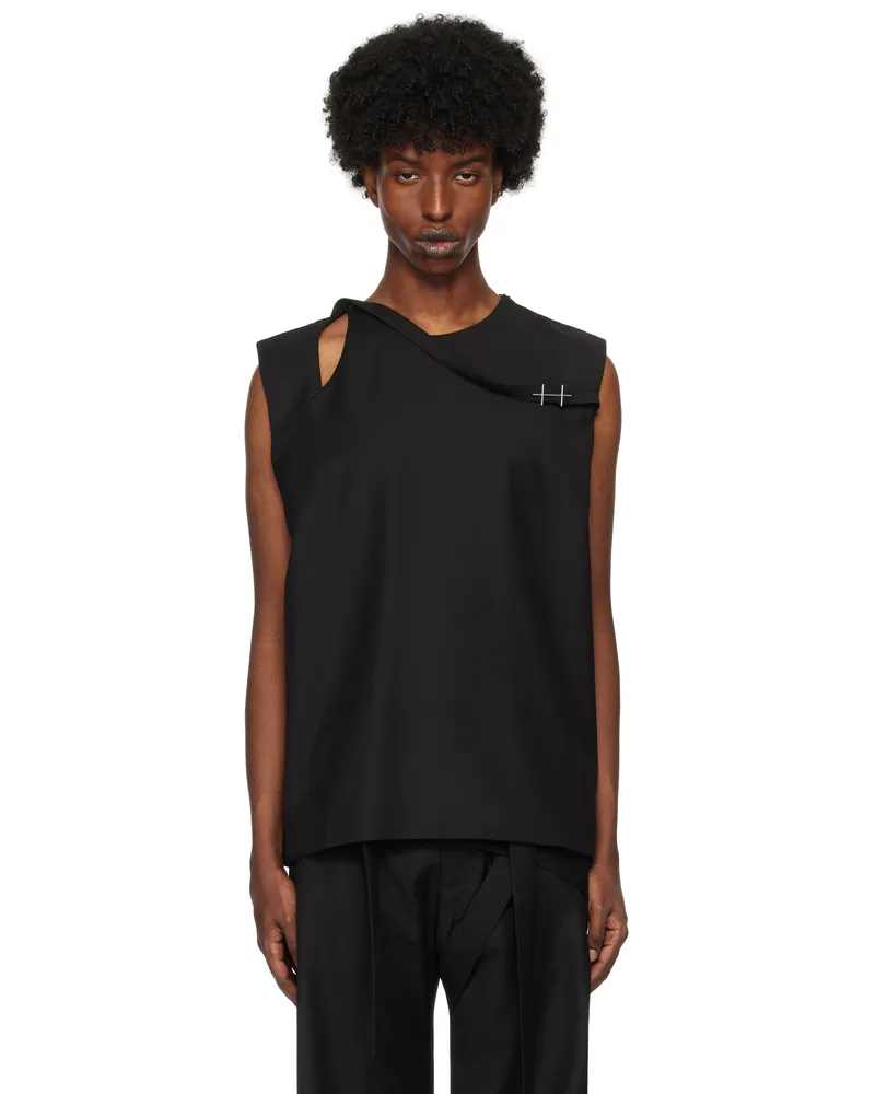 Heliot Emil Black Aegis Tailored Tank Top Black