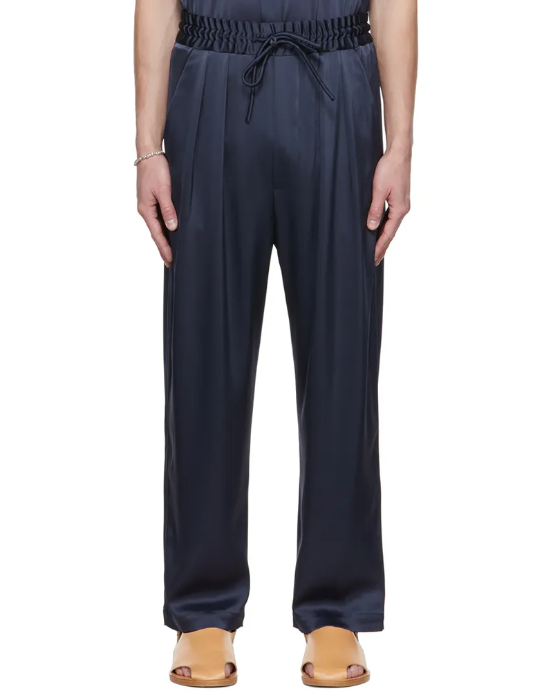 Nanushka Navy Jiro Trousers Navy