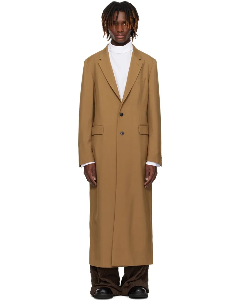 Dries van Noten Tan Wool & Mohair Coat 712