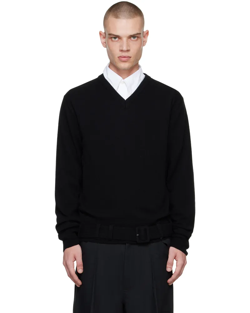 Random Identities Black Belted Sweater Black