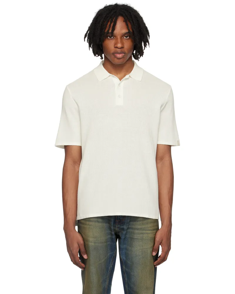 Rag & Bone White Harvey Polo Ivory