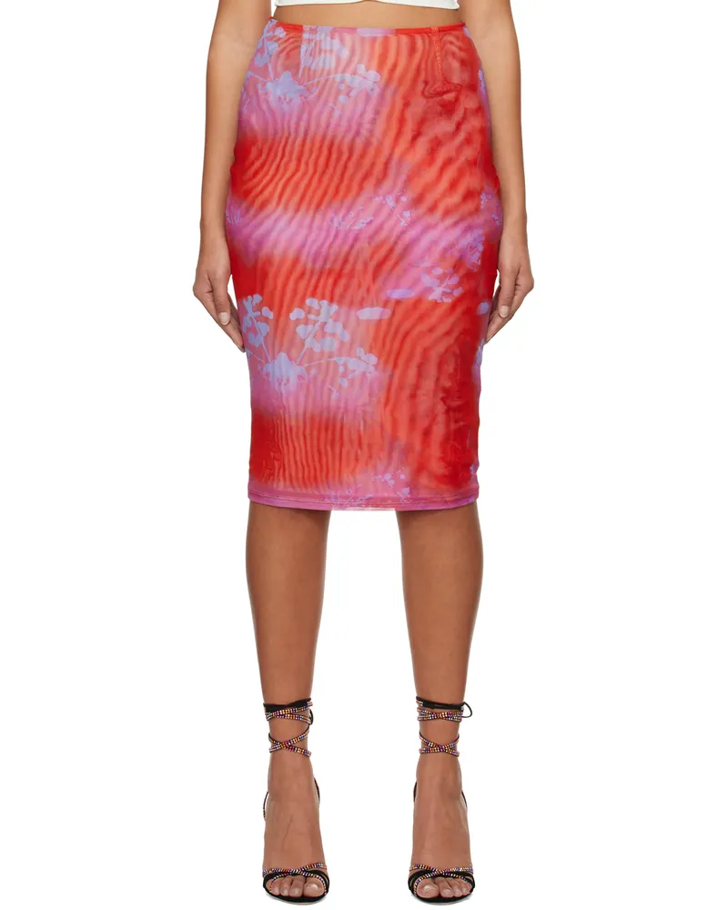Miaou Red Verona Midi Skirt Rouge