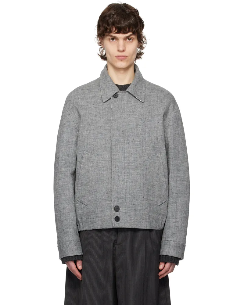 Lanvin Gray Linen Jacket Heather