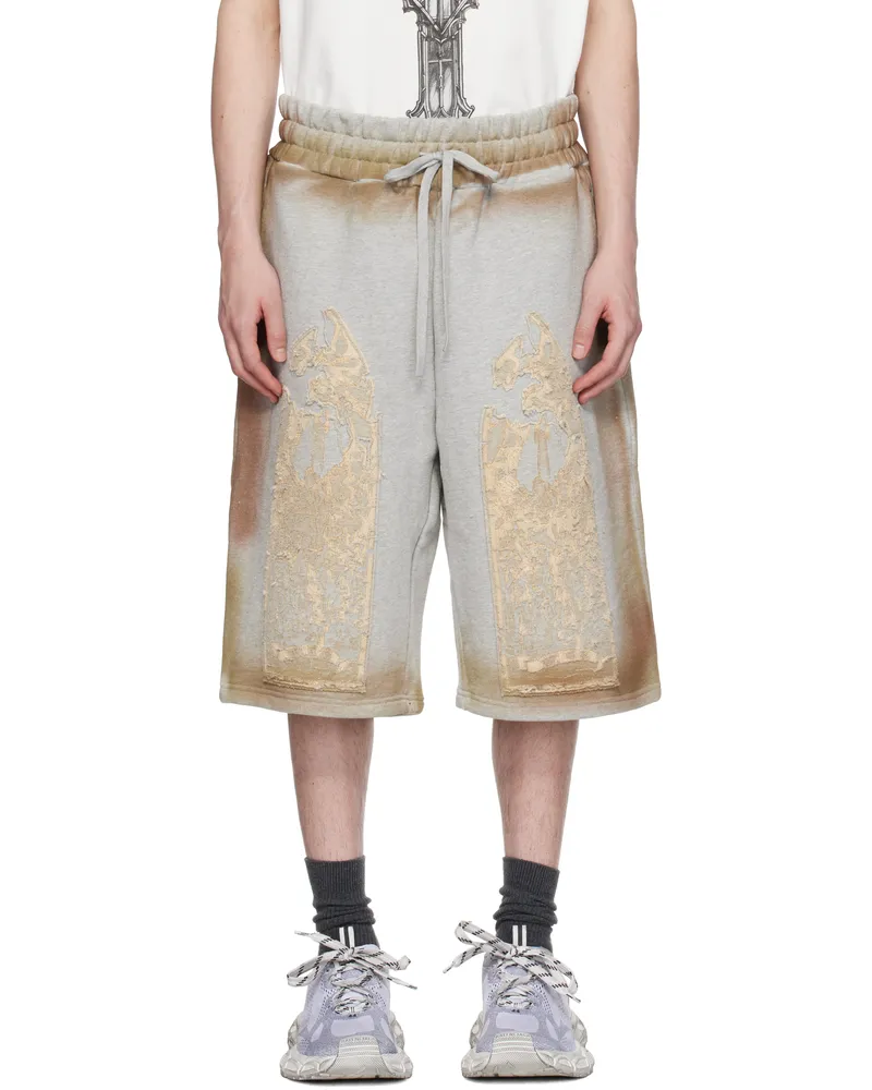 WHO DECIDES WAR Gray Signature Mechanic Shorts Vintage