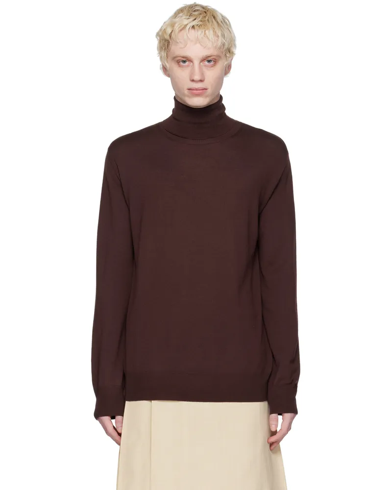 Jil Sander Burgundy Lightweight Turtleneck 206