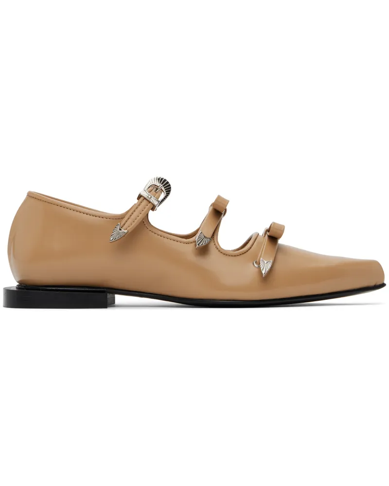 Toga SSENSE Exclusive Beige Pointed Toe Ballerina Flats Beige