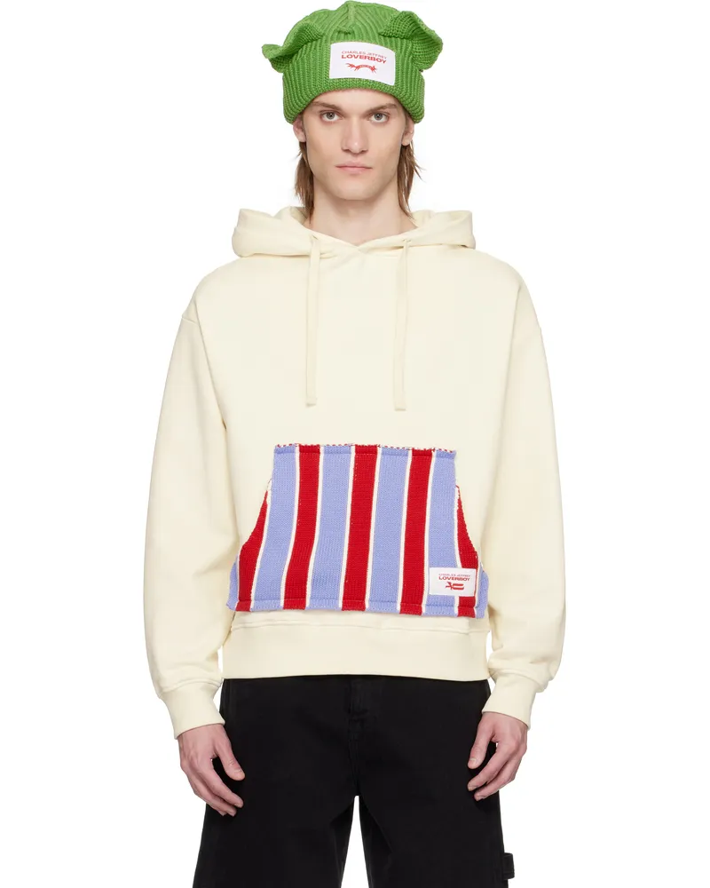 Charles Jeffrey Loverboy Off-White Patch Rabbit Ears Hoodie Ecru