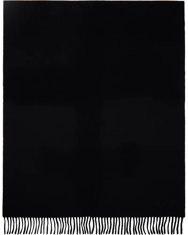 A.P.C. Black Alix Embroidered Scarf Lzz
