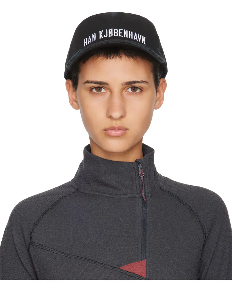 Han Kjøbenhavn Black Distressed Signature Cap Black