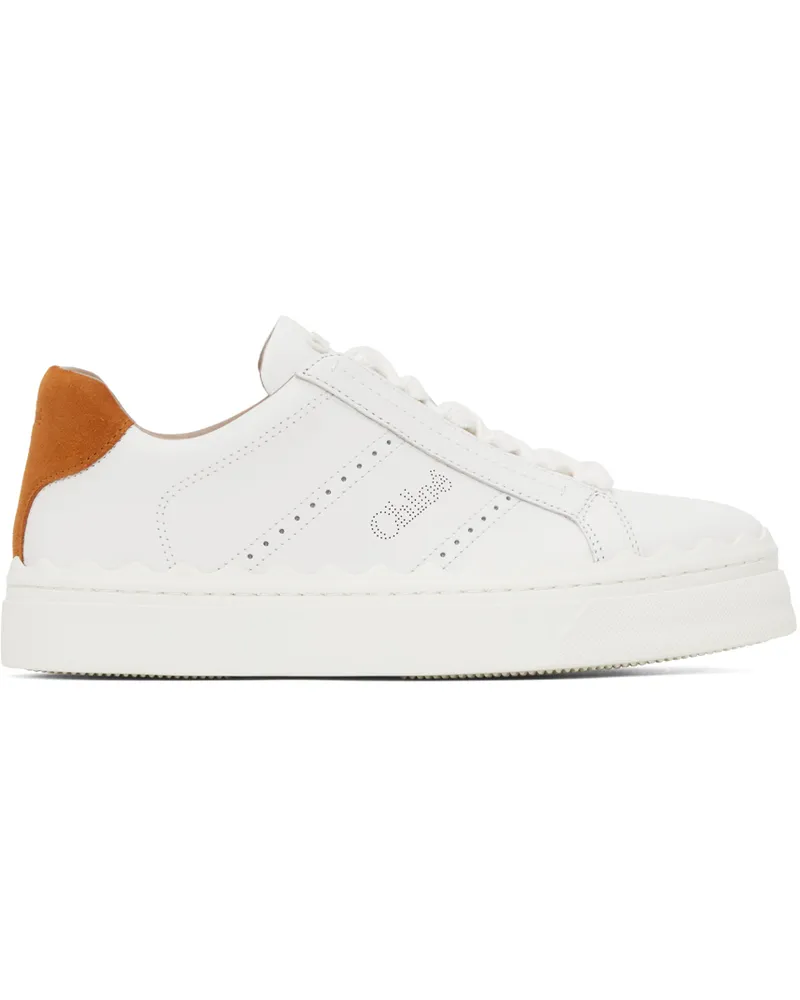 Chloé White & Orange Lauren Sneakers 25u
