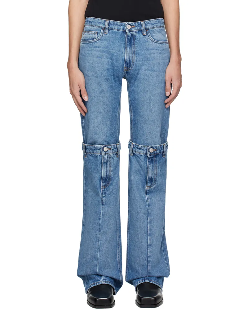 COPERNI Blue Open Knee Jeans Washed