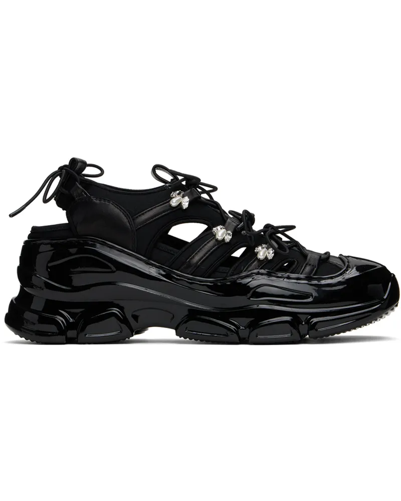 Simone Rocha Black Beaded Classic Tracker Sneakers Black