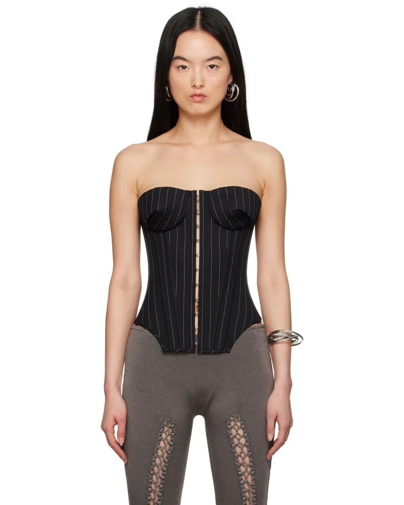 Jean Paul Gaultier SSENSE Exclusive Black 'The Bi-Material Suit' Corset 0001-black